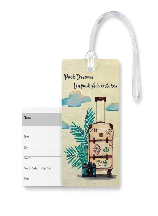 100yellow® Dreams Luggage Tags, Bag Tag Travel Id Labels Tag for Baggage Suitcases Bags with Silicon ( Pack of 2 ) - Image 2